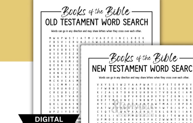 Books Of The Bible Word Search Printable Old Testament New Testament Word Search DIGITAL INSTANT DOWNLOAD Fun Activity Game Answers Etsy