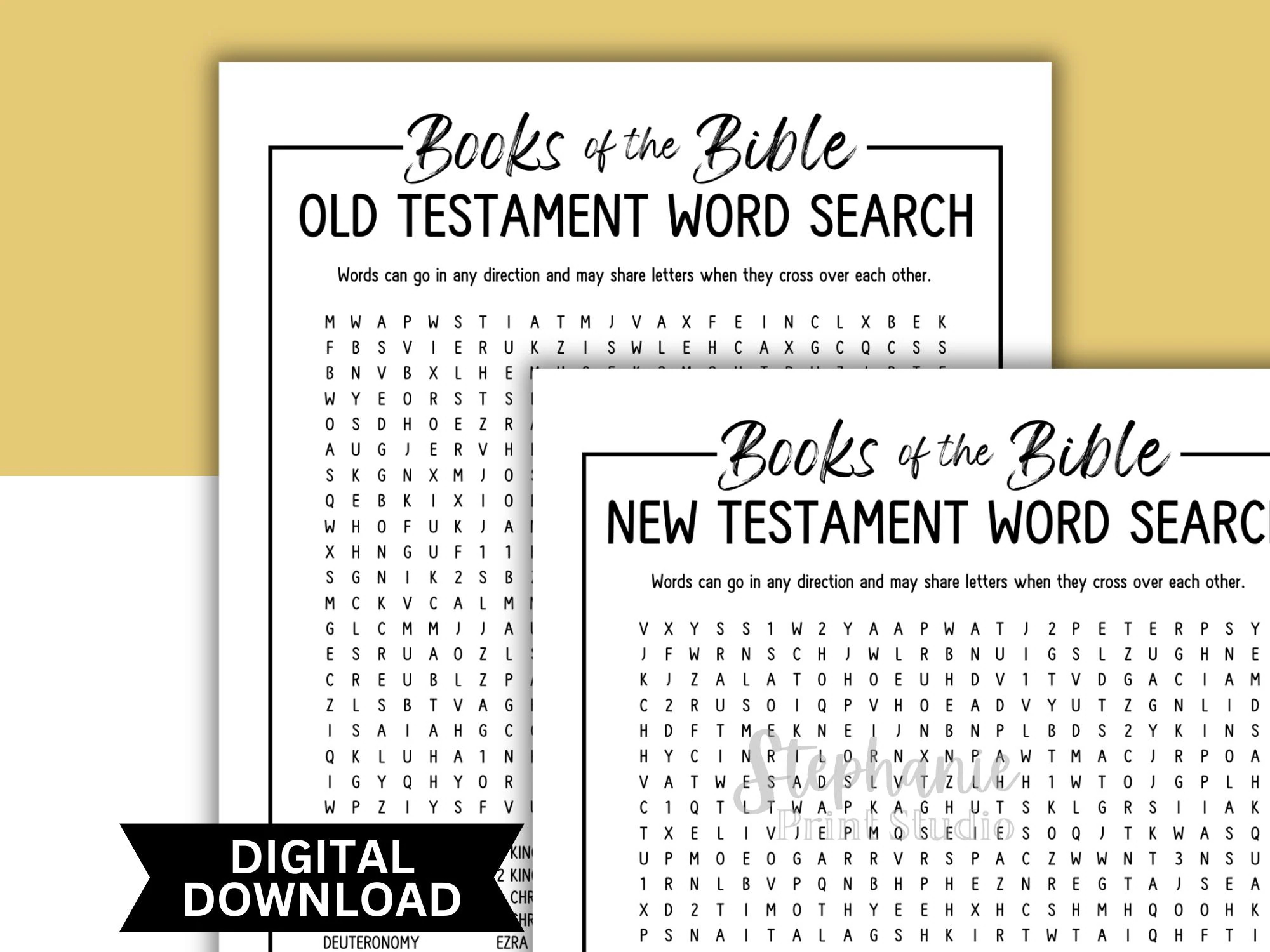 Books Of The Bible Word Search Printable Old Testament New Testament Word Search DIGITAL INSTANT DOWNLOAD Fun Activity Game Answers Etsy
