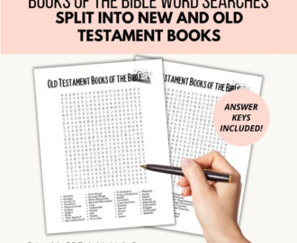 Books Of The Bible Word Search Printables For Kids Teens And Adults New Testament Books Word Search Old Testament Books Word Search Etsy