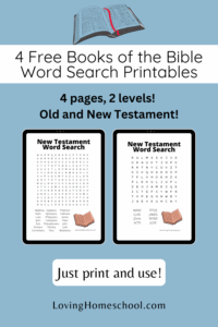 books of the bible word search printables lovinghomeschool