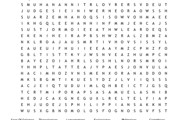 Books Of The Bible Word Search WordMint