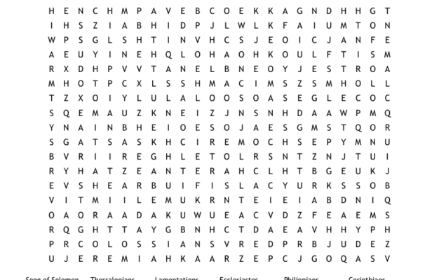 Books Of The Bible Word Search WordMint
