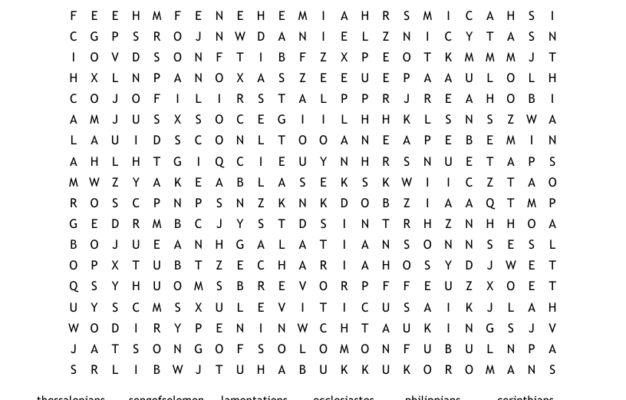 Books Of The Bible Word Search WordMint