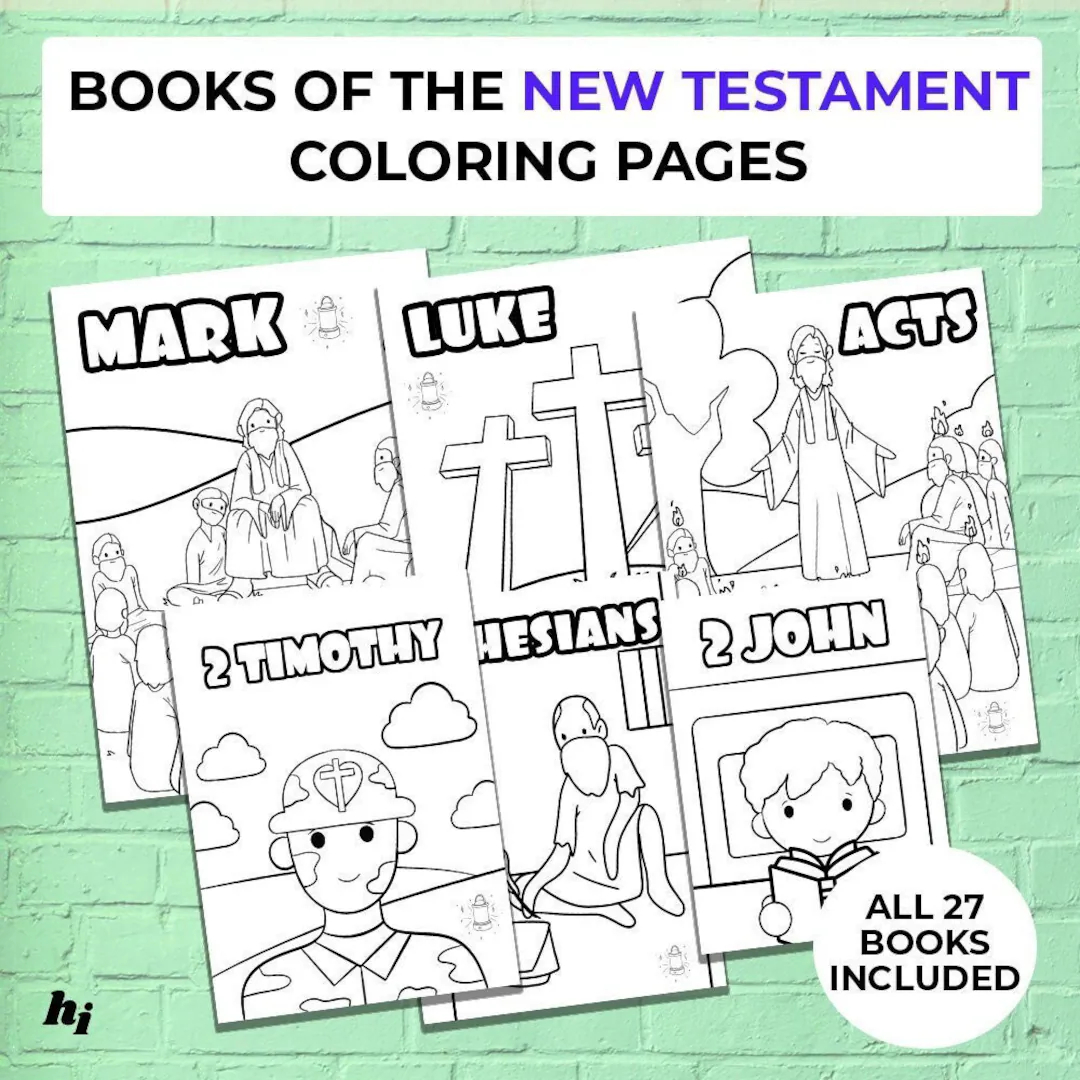 Books Of The New Testament Coloring Pages Sunday School Bible Coloring Pages Christian Coloring Pages Books Of The Bible Printable Etsy
