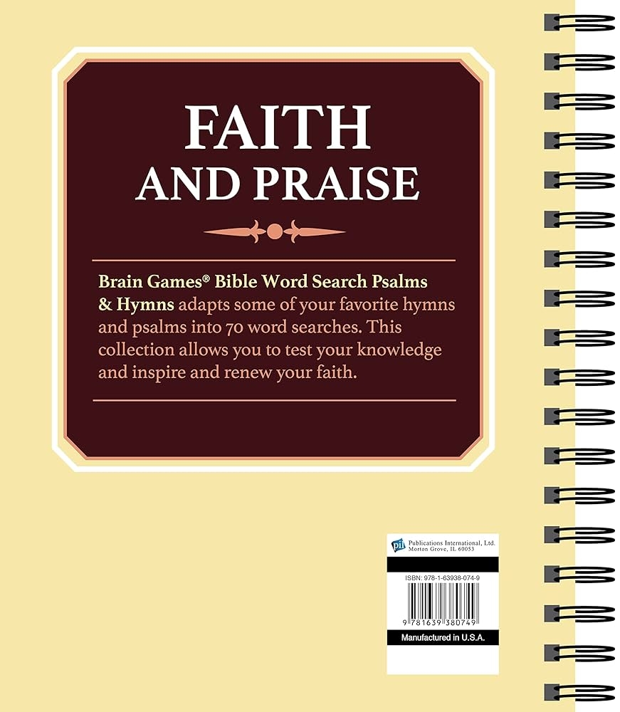 Brain Games Bible Word Search Psalms And Hymns Publications International Ltd Brain Games 9781639380749 Amazon Books