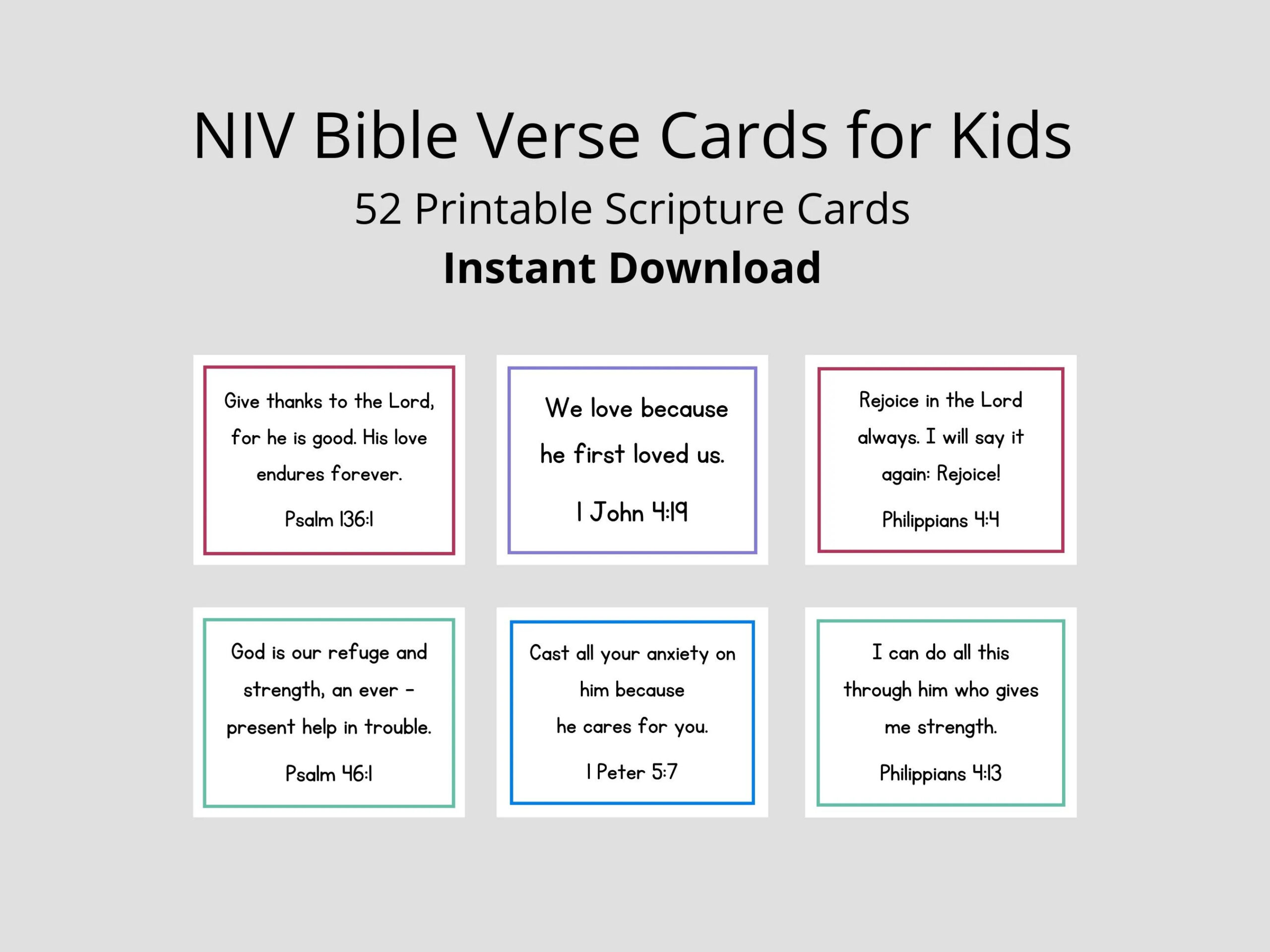Buy NIV Bible Verse Cards For Kids Scripture Cards For Families Online In India Etsy