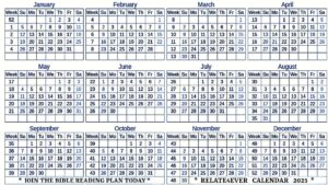 Calendar 2025 Bible Reading PLAN Relate4ever Resources