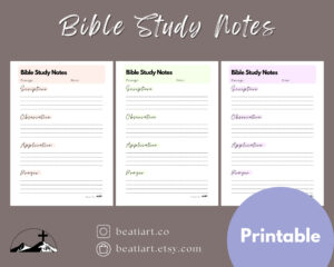 Catholic Bible Study Notes printable Etsy