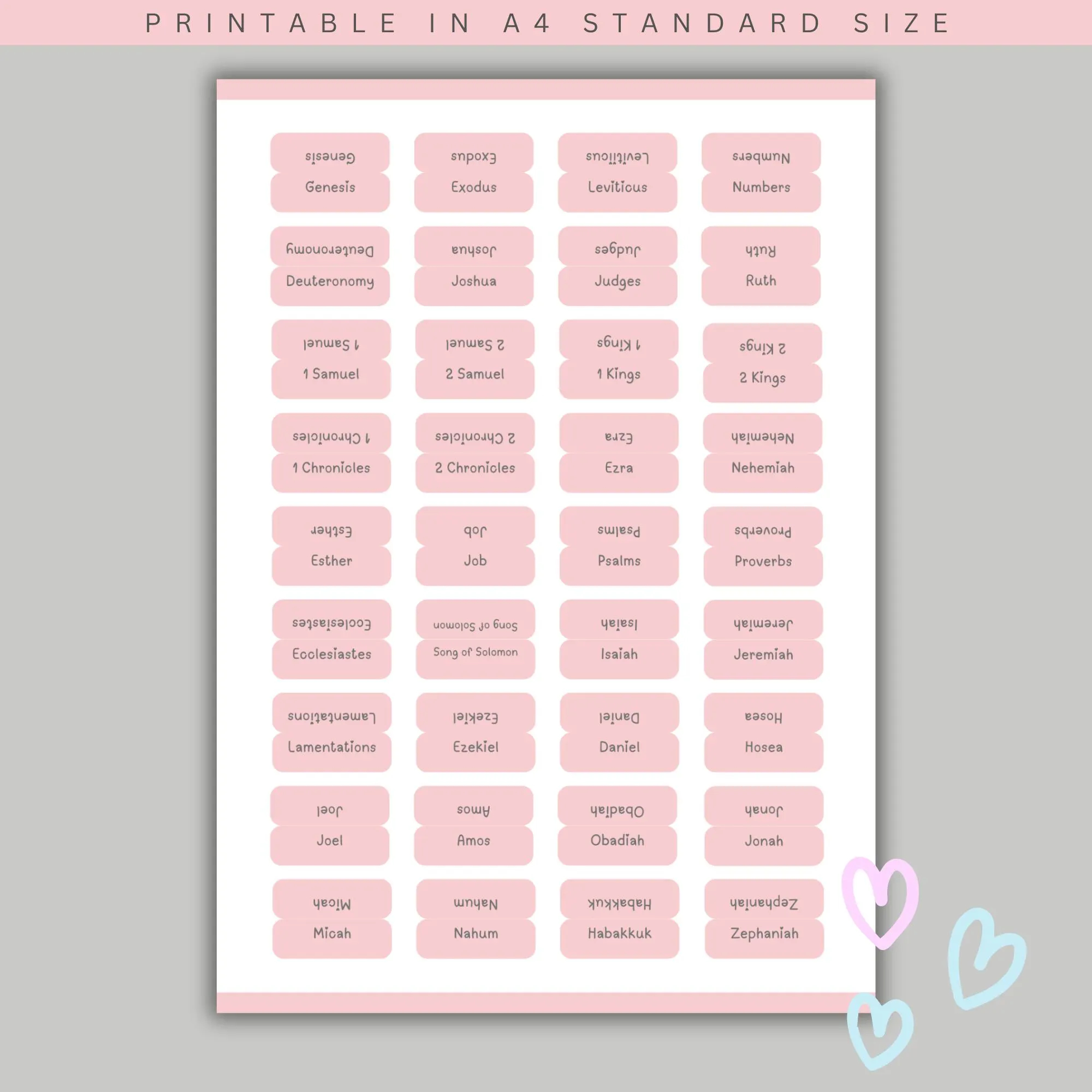 Double Sided Printable Bible Tabs PDF