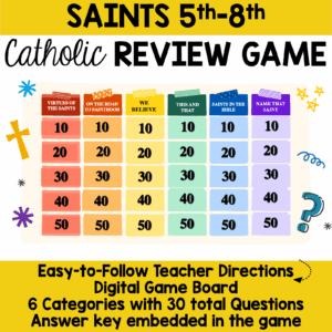 Catholic Jeopardy Game Saints Made By Teachers
