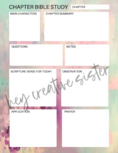 Chapter Bible Study Printable