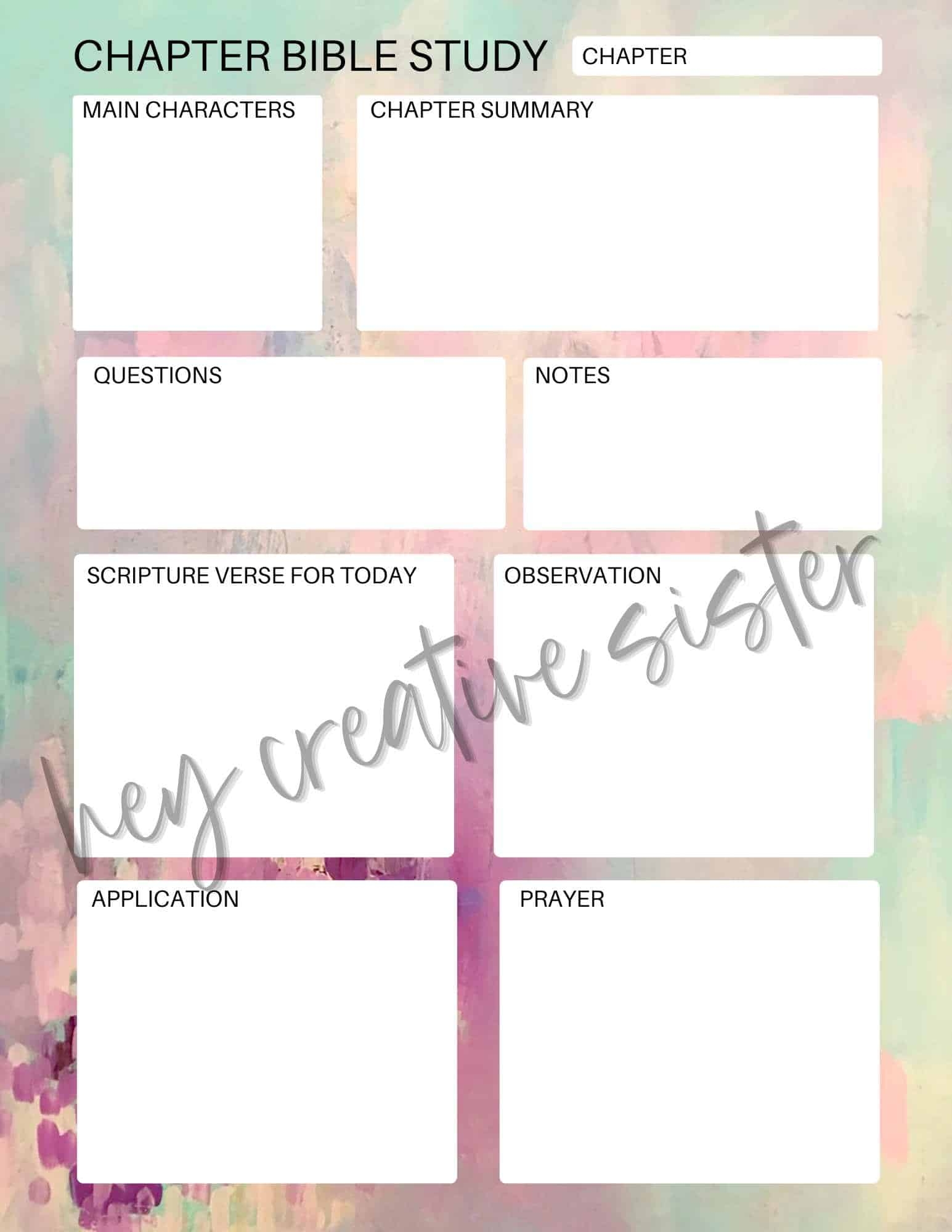 Chapter Bible Study Printable