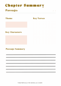 Chapter Summary Printables