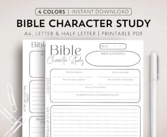 Character Bible Study Template Printable Bible Study Notes