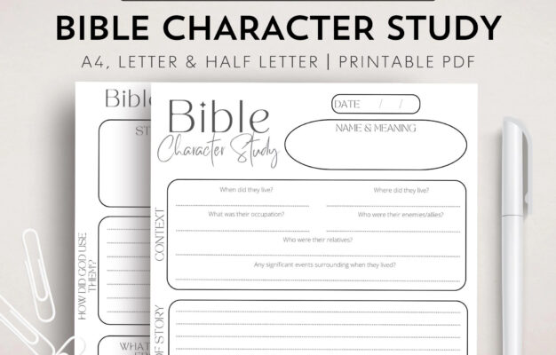 Character Bible Study Template Printable Bible Study Notes