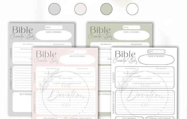 Character Bible Study Template Printable Bible Study Notes Character Study Bible Group Worksheet Bible Digital Study Printable PDF Bible Etsy