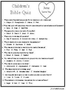 Children s Bible Quiz Is A Multiple Choice Quiz With Chapter And Verse Reference For The Answers Etsy
