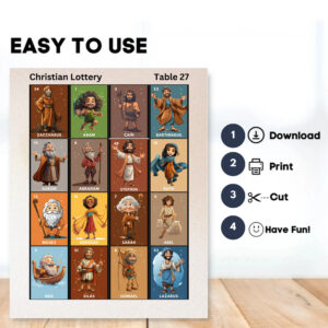 Christian Bible Lottery Game Bingo Bible Bible Edition Game Bible Printable Games Church Games Sunday School Etsy