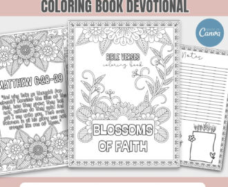 Christian Bible Verse Coloring Book Bible Study Women s Devotional Christian PLR Inspirational Gift For Her Editable Scripture PLR