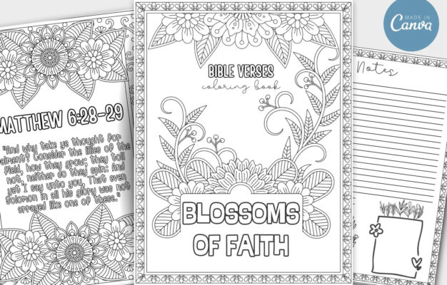 Christian Bible Verse Coloring Book Bible Study Women s Devotional Christian PLR Inspirational Gift For Her Editable Scripture PLR