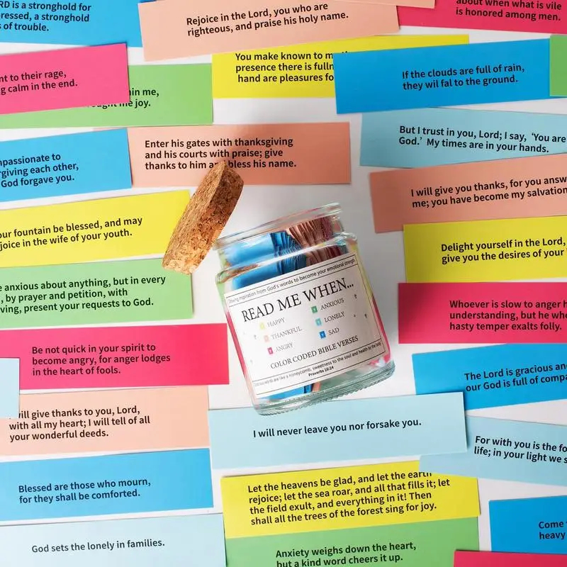 Christian Cards Jar Colorful Bible Verses Jar Handmade Christian Colorful Bible Jar Glass Best Wishes Note For Reading Christmas AliExpress