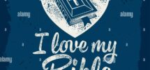 Christian Print I Love My Bible Stock Vector Image Art Alamy