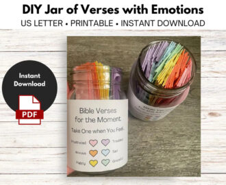 Christian Teen Gift DIY Jar Of Bible Verses For Emotions Printable Instant Download Do It Yourself Feelings US Letter And A4 Etsy