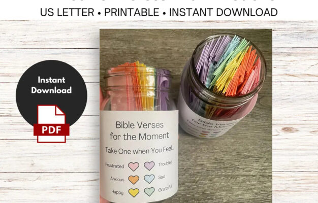 Christian Teen Gift DIY Jar Of Bible Verses For Emotions Printable Instant Download Do It Yourself Feelings US Letter And A4 Etsy