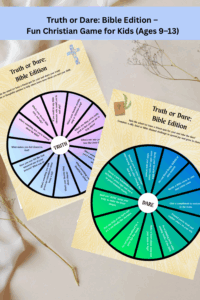 christian truth or dare printable bible based game for kids ages 913 classful