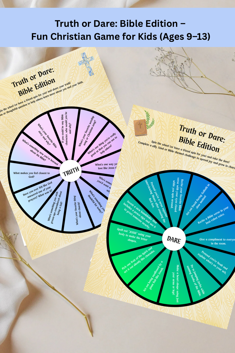 christian truth or dare printable bible based game for kids ages 913 classful