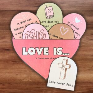 Christian Valentine s Day Bible Lesson Pocket Craft Corinthians 13 Love Is Patient Scripture Sunday School Homeschool Kids Church Activity Etsy