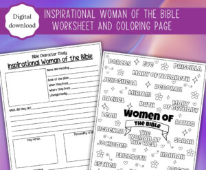 Christian Women Of The Bible Worksheet Coloring Page digital Download Etsy