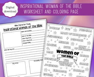 Christian Women Of The Bible Worksheet Coloring Page digital Download Etsy