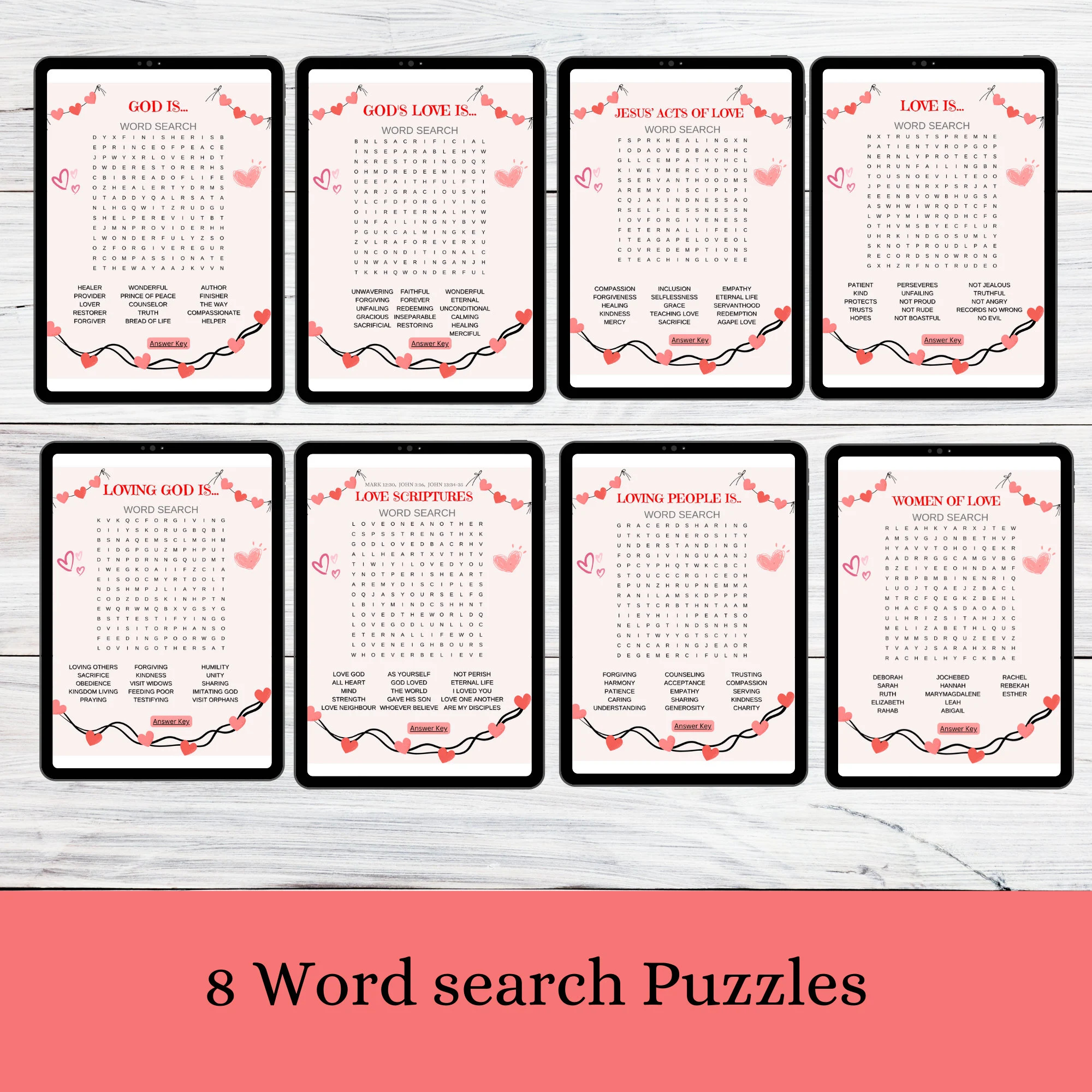 Christian Word Search Puzzle Book Biblical Love Ecofriendly Digital Adult Game Interactive Sunday School Activity A4 Biblical Printable Etsy