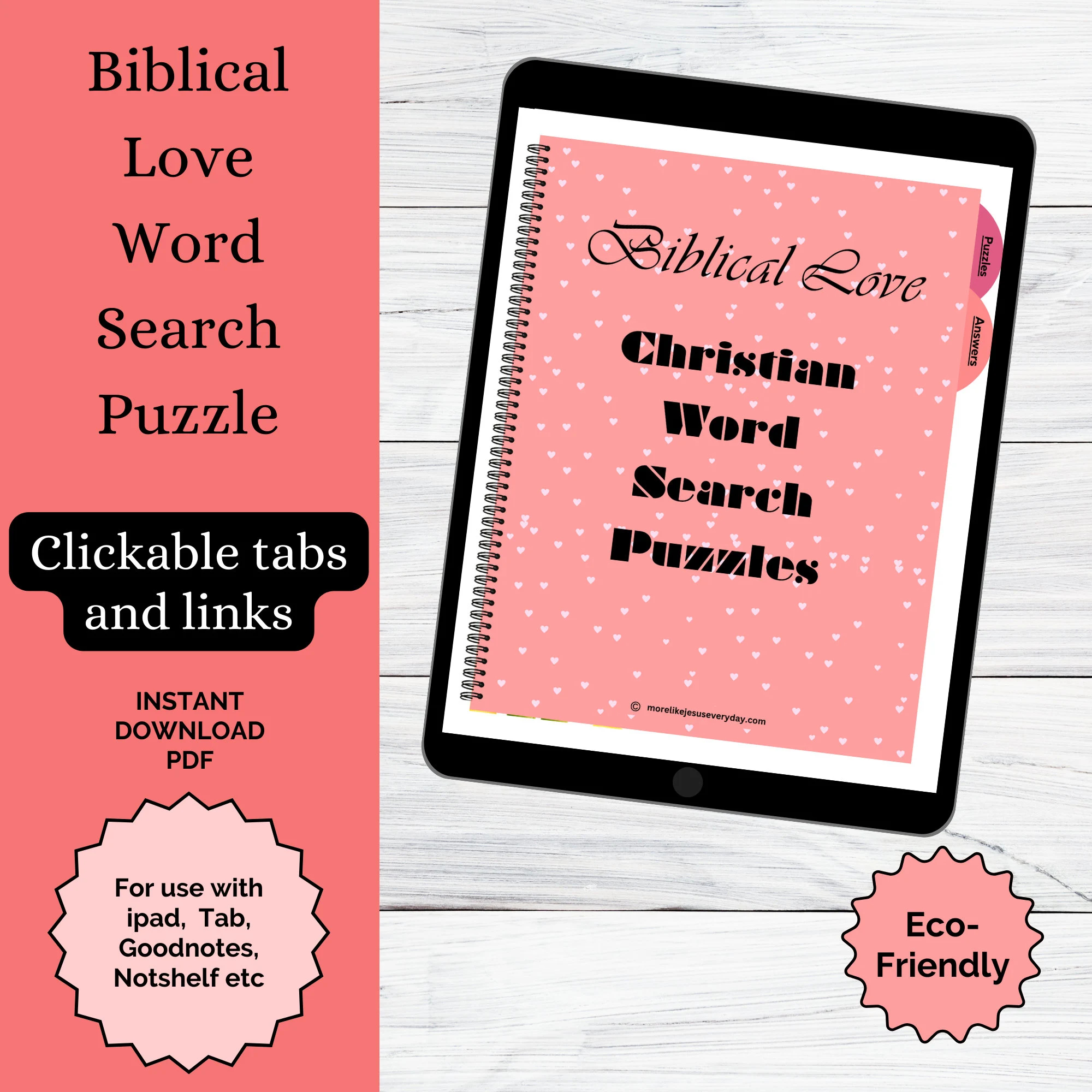 Christian Word Search Puzzle Book Biblical Love Ecofriendly Digital Adult Game Interactive Sunday School Activity A4 Biblical Printable Etsy