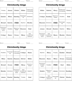 Christianity Bingo WordMint