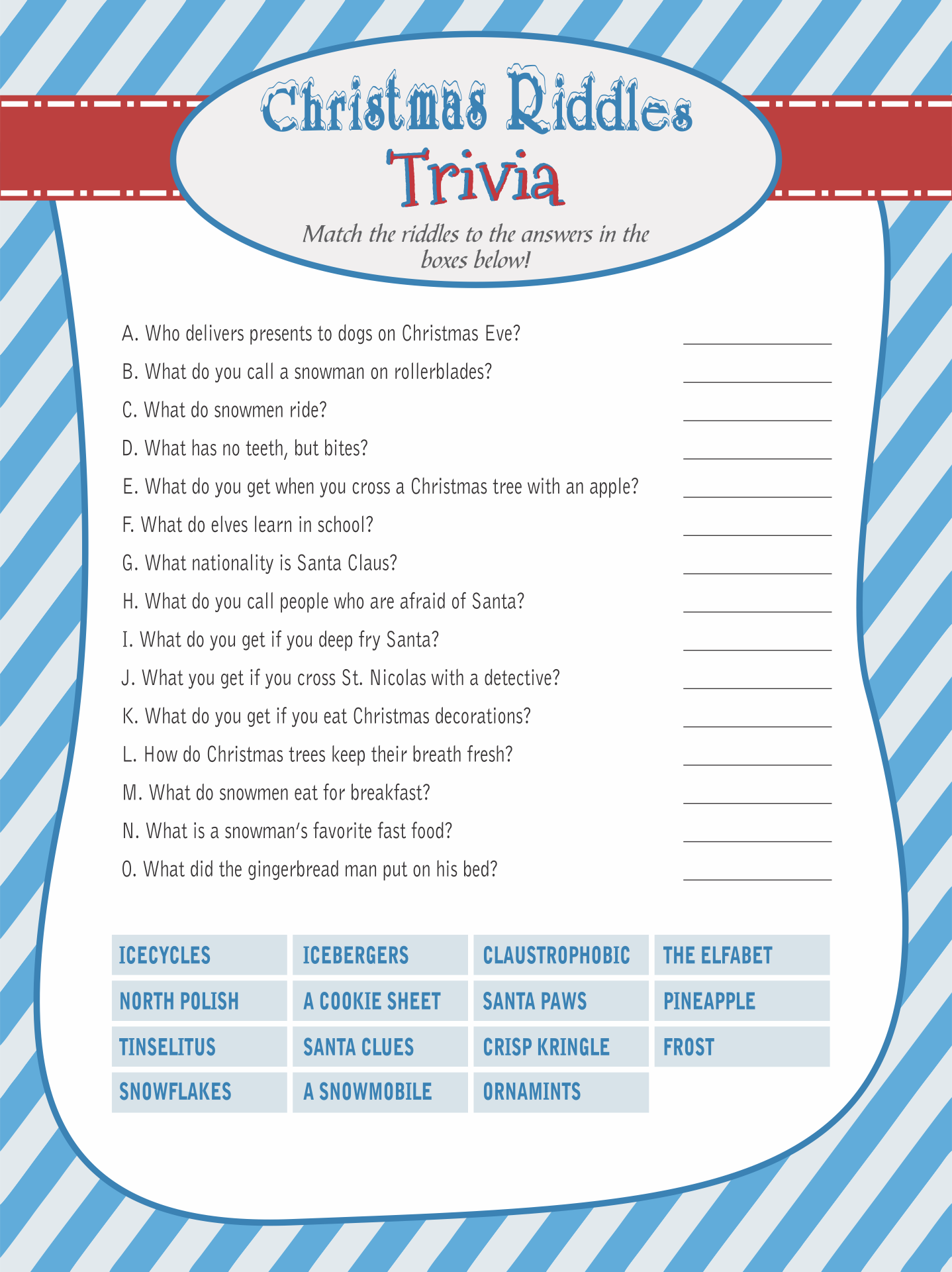 Christmas Bible Trivia 16 Free PDF Printables Printablee