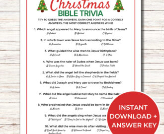 Christmas Bible Trivia Game Printable Christmas Games Fun Christmas Trivia Game For Kids And Adults Church Christmas Party Game Etsy