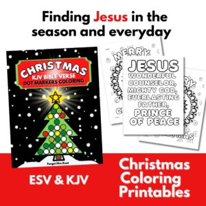 Christmas Bible Verse Dot Markers Coloring Printables For Kids