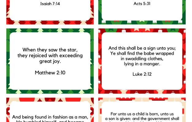 Christmas Bible Verses 15 Free PDF Printables Printablee