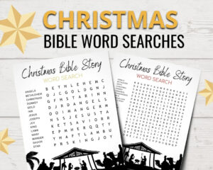 Christmas Bible Word Searches For Kids Christmas Story Lesson Printable Christmas Party Game Sunday School Youth Group Bible Study Etsy