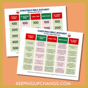 Christmas Jeopardy Bible Nativity Game FREE Template