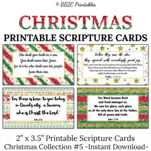 CHRISTMAS Scripture Cards C5 INSTANT DOWNLOAD Merry Christmas Bible Verses Scripture Christmas Card Gift Bag Tags Church Printable Cards Etsy
