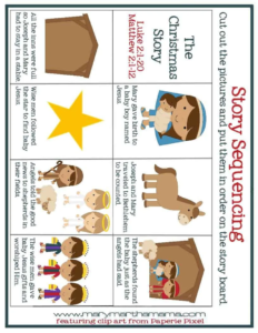 Christmas Worksheets For Preschoolers Jesus Birth Mary Martha