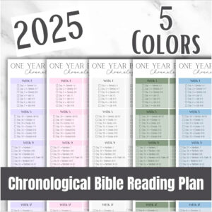 Chronological Bible Reading Tracker Read The Bible In 2025 A Year Of The Bible 365 Bible Reading Plan Printable 52 Week Daily Reading Bible Etsy Israel
