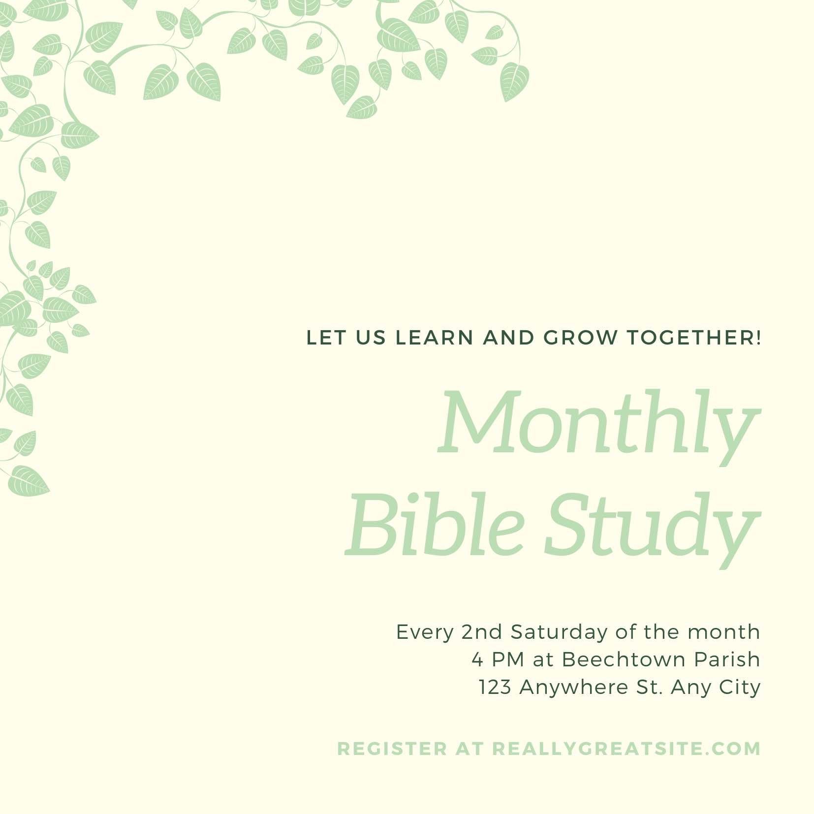 Free Printable Bible Study Invitations