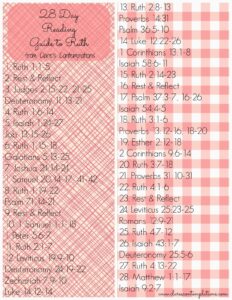 Clare s Contemplations 28 Day Bible Reading Guide To Ruth