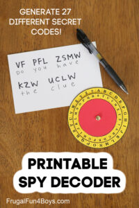 Code Activity For Kids Printable Spy Decoder Wheel Frugal Fun For Boys And Girls