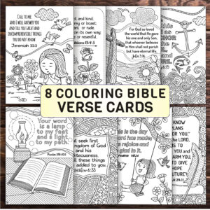 Colorable Bible Verse Cards Sunday School Scripture Art PDF JPEG Etsy