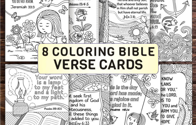 Colorable Bible Verse Cards Sunday School Scripture Art PDF JPEG Etsy